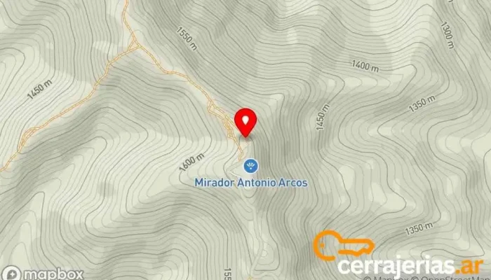 mapa de Cerro Arco Mirador Atracción turística en Las Heras