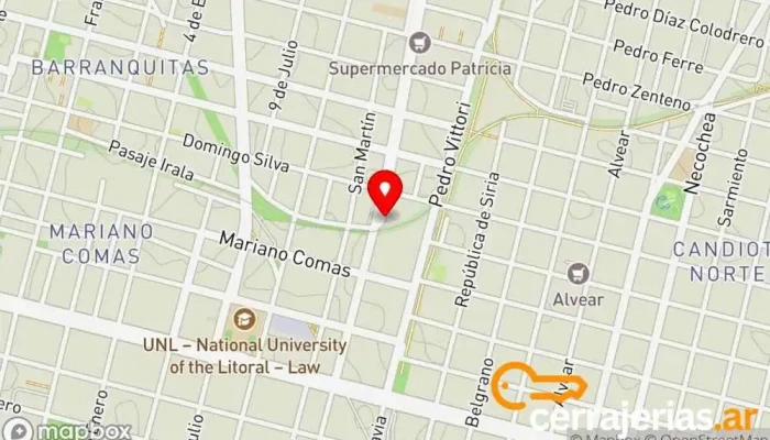 mapa de Chiarelli Aberturas Proveedor de puertas, Servicio de instalación de ventanas, Proveedor de ventanas en FHN