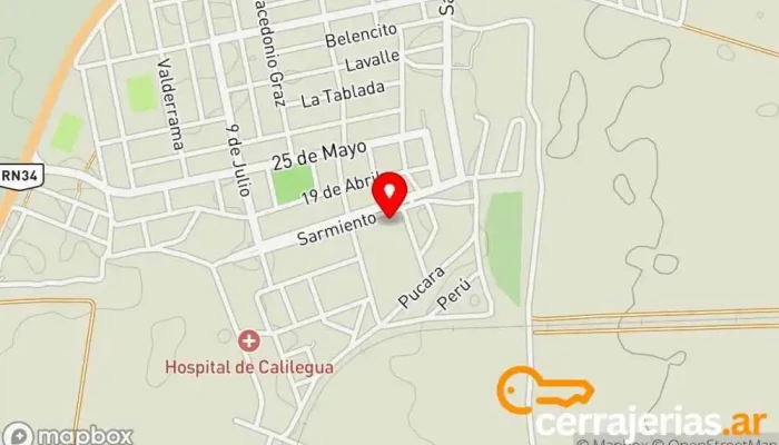mapa de Club Unión de Calilegua Polideportivo en Calilegua