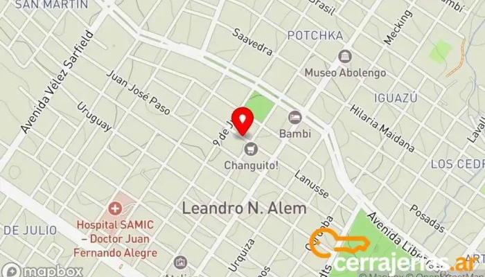 mapa de ColorShop Alem Pintura en Leandro N. Alem