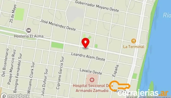 mapa de Comandante Luis Piedra Buena, Santa Cruz, Argentina Atracción turística en Cmte. Luis Piedrabuena