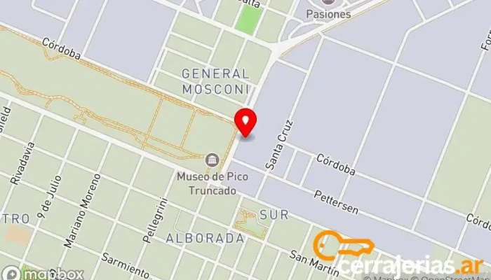 mapa de Comasur Proveedor de materiales de construcción en Z9015 Pico Truncado