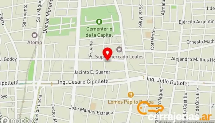 mapa de COMERCIAL FORJA Ferretería, Tienda de electricidad, Servicio de duplicación de llaves, Pintura, Tienda de herramientas en Las Heras