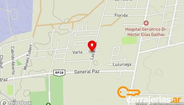 mapa de Complejo Las Rosas Piscina en Las Heras