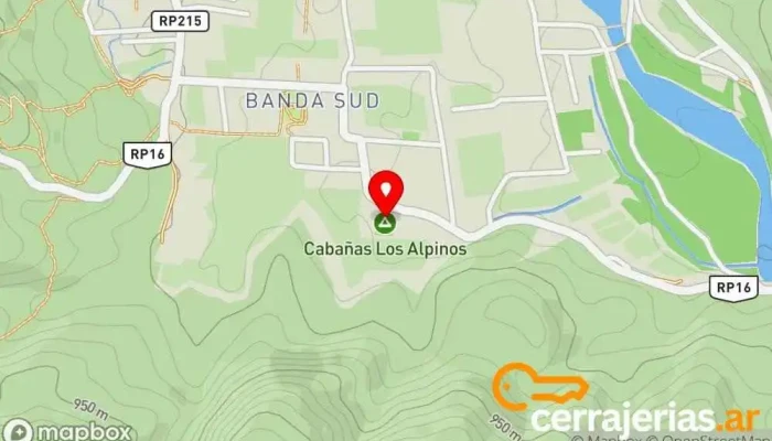 mapa de Complejo Los Alpinos Alojamiento con servicio en La Puerta