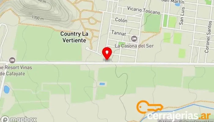 mapa de Complejo Los Rosales Cafayate  en Cafayate