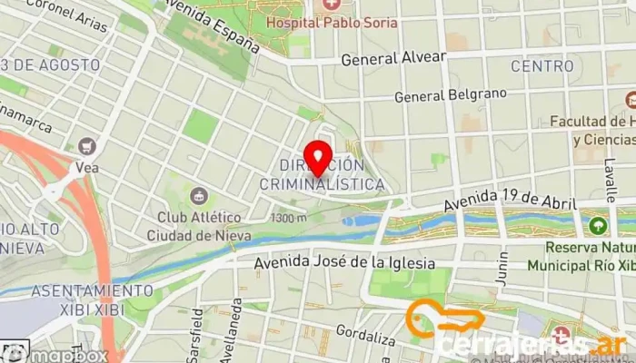 mapa de Conap Carpintería metálica y de aluminio en San Salvador de Jujuy