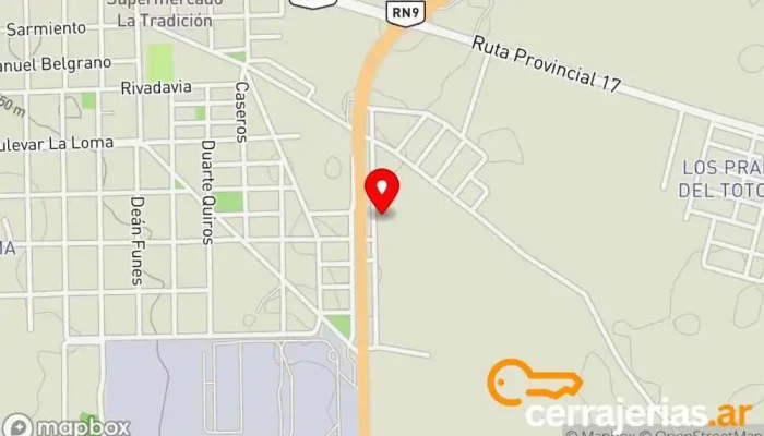 mapa de Construir Ferretería en Villa del Totoral