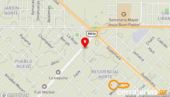 mapa de CORMAR AMOBLAMIENTOS Fábrica de puertas, Fábrica de muebles en Río Cuarto