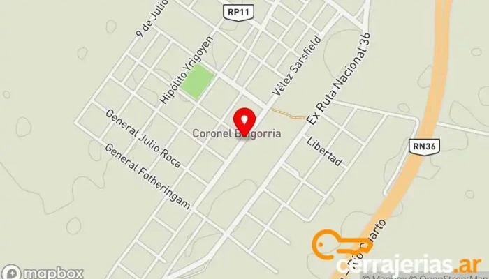 mapa de Coronel Baigorria  en Coronel Baigorria