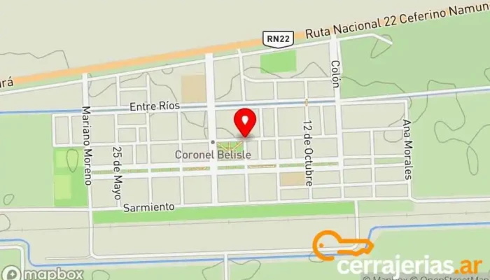 mapa de Coronel Belisle  en Coronel Belisle