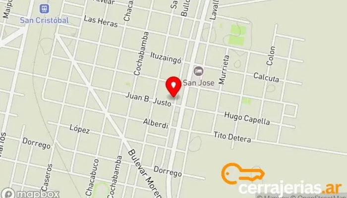 mapa de Corralón Eyvastre Proveedor de materiales de construcción, Tienda de herramientas en San Cristobal