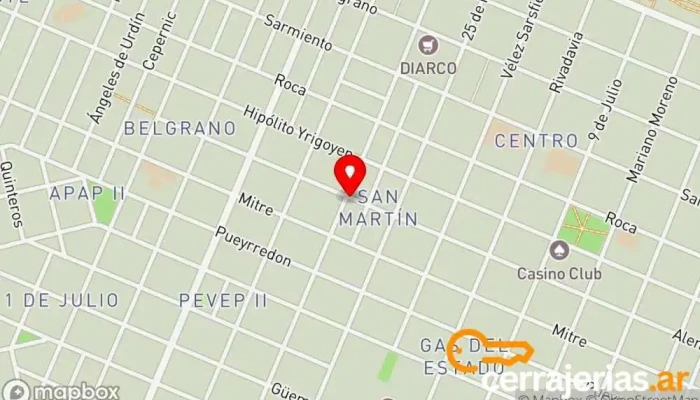 mapa de CORRALON PICO TRUNCADO Proveedor de materiales de construcción en Z9015 Pico Truncado