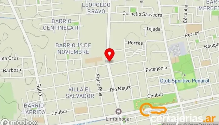 mapa de Correo Argentino - Sucursal Chimbas Oficina de correos en Chimbas