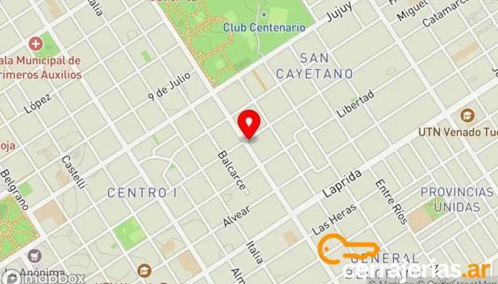 mapa de Cortinas Metalicas - Jorge Longoni Tienda de cortinas en Venado Tuerto