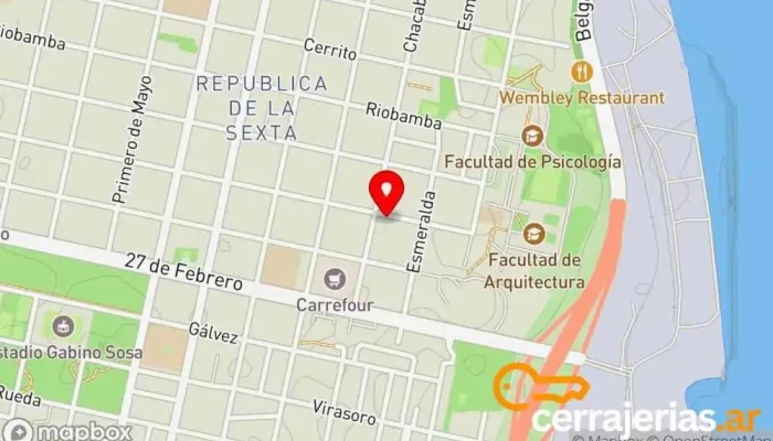 mapa de Danfer Proveedor de puertas en Rosario