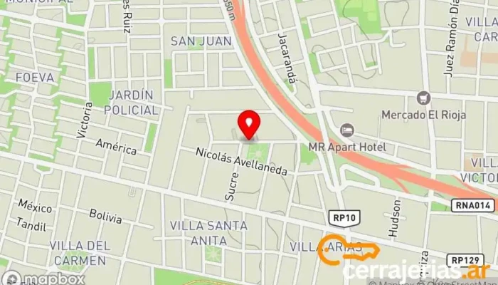 mapa de De Aluminio Taller de instalación de puertas y ventanas en Rivadavia