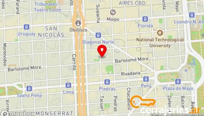 mapa de Del Centro Cerrajero en AAC