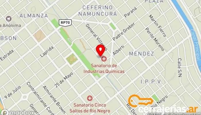 mapa de Delmar Amoblamientos Fábrica de muebles en Cinco Saltos