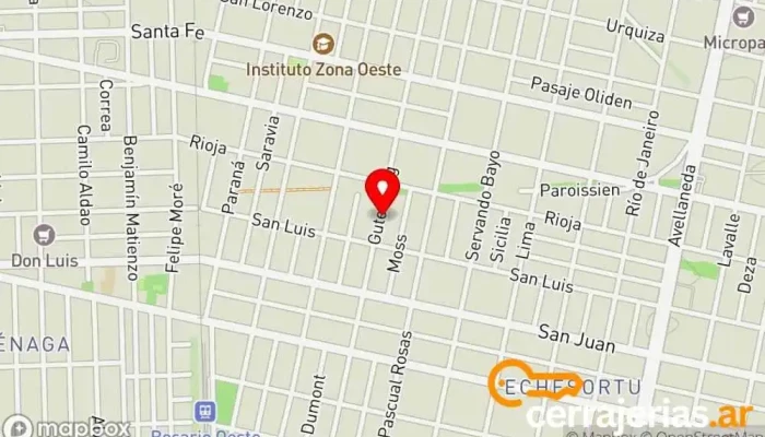 mapa de Distribuidora PPA Rosario - Grupo ASA Proveedor de puertas para garaje en Rosario
