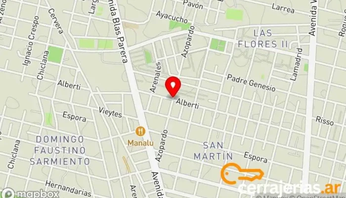 mapa de DS Cerrajería Cerrajero en Santa Fe de la Vera Cruz
