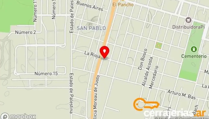 mapa de El Carpintero Carpintero en Río Cuarto