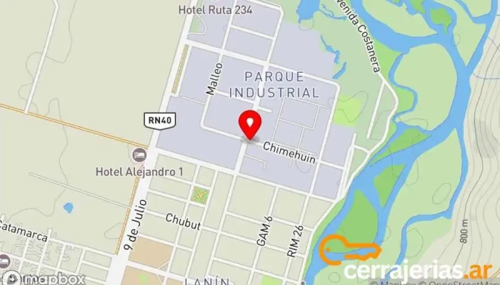 mapa de El Catango Muebles Contemporáneos de la Patagonia Tienda de muebles, Fábrica de muebles en Junín de los Andes