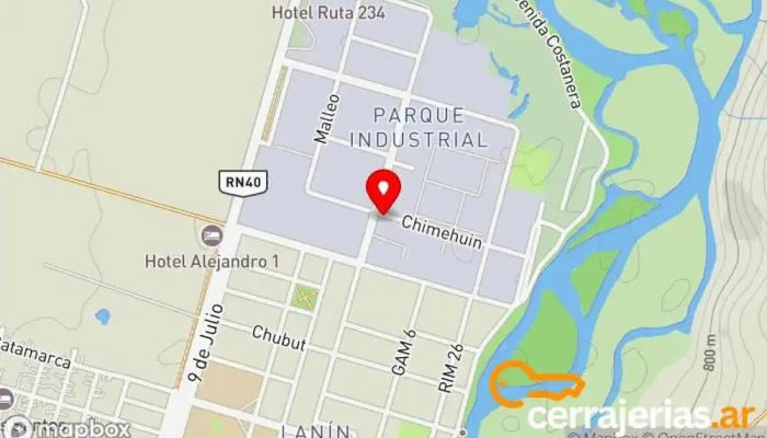 mapa de EL CIPRÉS • Carpintería Carpintero en Junín de los Andes