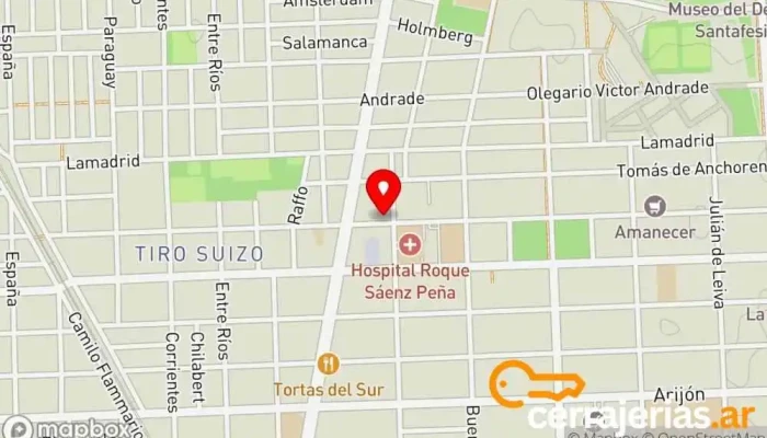 mapa de El colo cerrajeria Cerrajero en Rosario