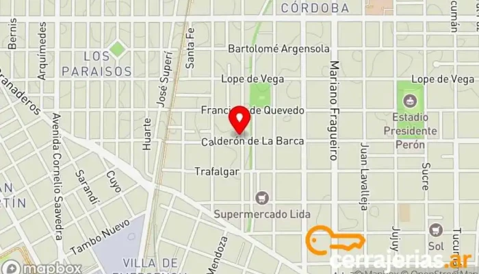 mapa de El Galpón Aberturas Antiguas Empresa constructora en Córdoba