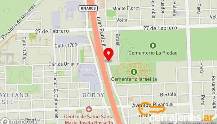 mapa de El Pata Proveedor de puertas, Proveedor de aluminio, Tienda de cristales y espejos en Rosario