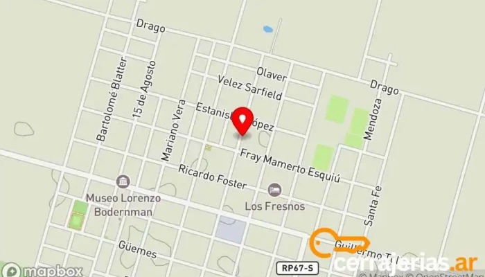 mapa de EMEX ABERTURAS Fábrica de puertas en San Jeronimo Nte.