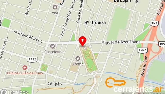 mapa de Entre Dos Alfajores Premium Tienda y Cafetería Estación Ferri Cafetería, Pastelería, Chocolatería, Delicatessen, Tienda de delicatessen, Heladería, Salón de té, Tienda de vinos en Luján de Cuyo