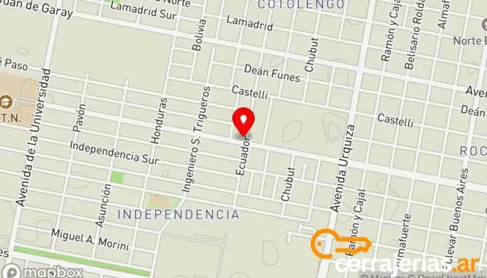 mapa de Erguanti Hnos SRL Taller de instalación de puertas y ventanas en San Francisco