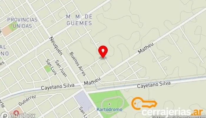 mapa de Establecimiento Socio Educativo Puertas Abiertas Escuela en Venado Tuerto