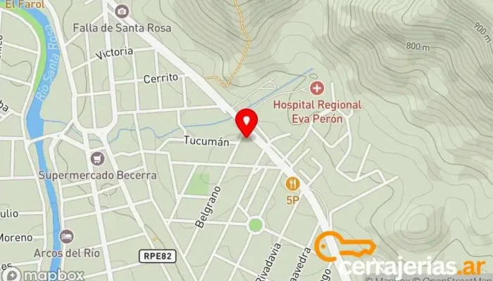 mapa de Fabrica de Abertura de Aluminio Centro comercial en Santa Rosa de Calamuchita