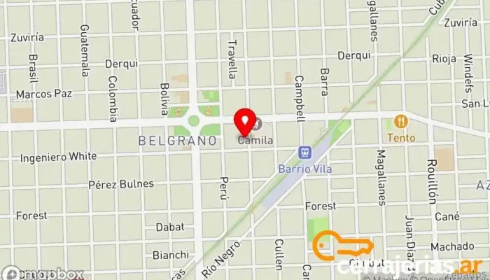 mapa de FÁBRICA de ABERTURAS OSVALDO OMAR BENÍTEZ Proveedor de aluminio, Taller de instalación de puertas y ventanas en Rosario