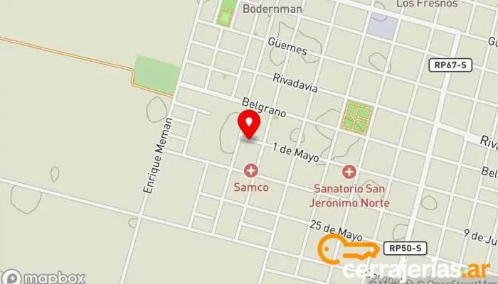 mapa de FEMART ABERTURAS Fábrica, Proveedor de ventanas en San Jeronimo Nte.