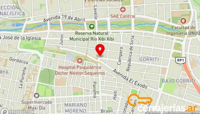 mapa de feria tres puertas Centro comercial en San Salvador de Jujuy