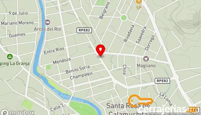 mapa de Ferrelas Ferretería, Tienda de materiales para la construcción en Santa Rosa de Calamuchita