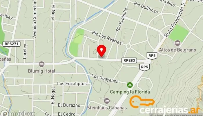 mapa de Ferrelas Villa General Belgrano Proveedor de materiales de construcción en Villa Gral. Belgrano