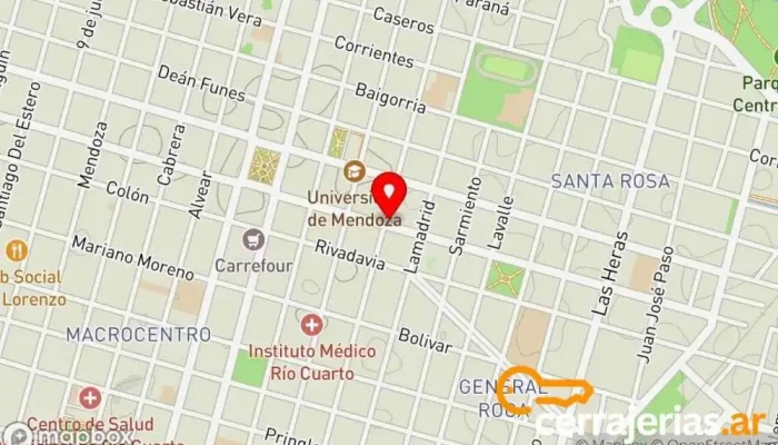 mapa de Folk Atuendo Urbano Centro comercial en Río Cuarto