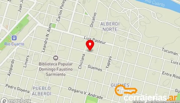 mapa de Francisco Ezequiel Aguilera-Carpintero Carpintero en Río Cuarto