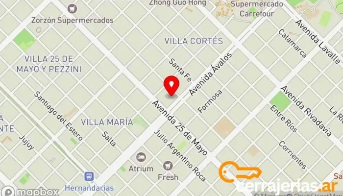 mapa de Friar Resistencia Av. Avalos Carnicería en Resistencia