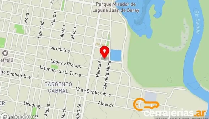 mapa de G. S. Amoblamientos a medida Carpintero en Santo Tomé