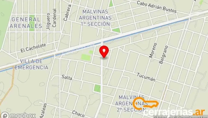 mapa de GF Aberturas Servicio de instalación de ventanas en Malvinas Argentinas