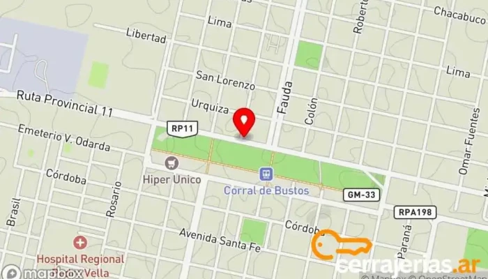 mapa de Girotti Nobel C Comercio en Corral de Bustos-Ifflinger