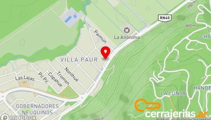 mapa de Gomeria puerta neumáticos Pirelli Comercio en San Martín de los Andes