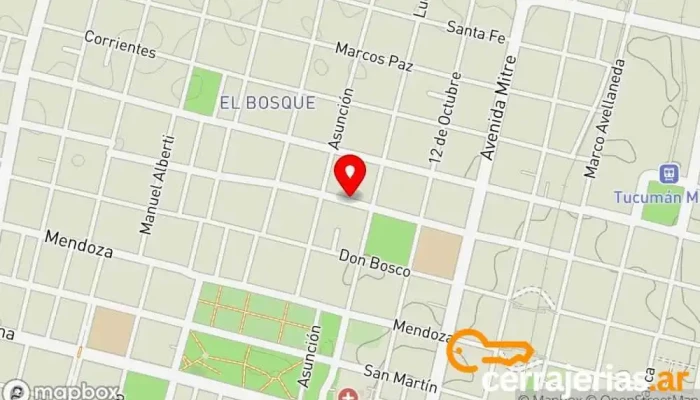mapa de Gonella Hnos Empresa de construcción, Ventana de aluminio, Proveedor de puertas, Proveedor de ventanas en San Miguel de Tucumán