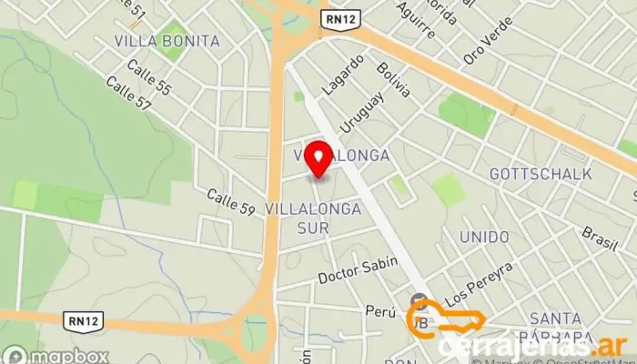 mapa de GR Aberturas de aluminio Fábrica en Garupa